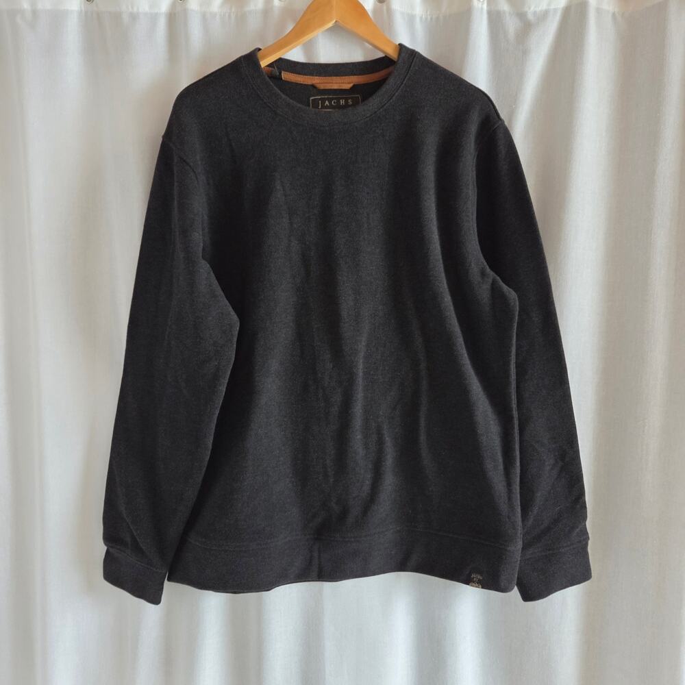 Jachs New York Men's Wool Blend Soft Long Sleeve Crewneck Black Large NWT